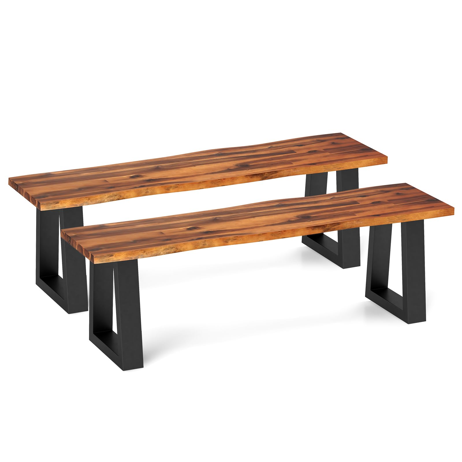 Tangkula Outdoor Bench 2 Person Set